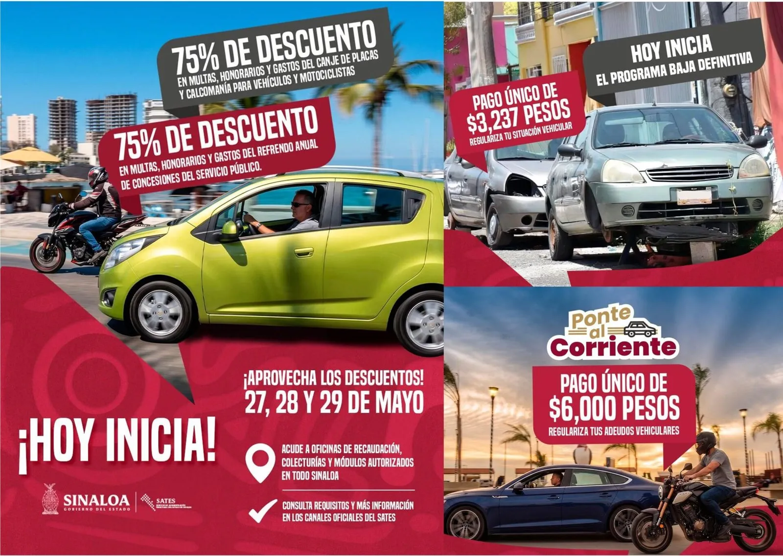 Hoy inician descuentos y programas de regularización vehicular del SATES Hoy inician descuentos y programas de regularización vehicular del SATES