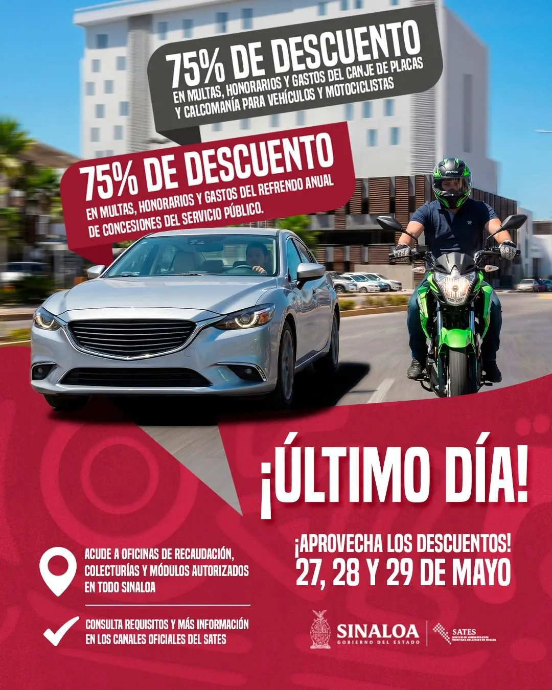 Hoy último día de descuentos y programas de regularización vehicular del SATES Hoy último día de descuentos y programas de regularización vehicular del SATES