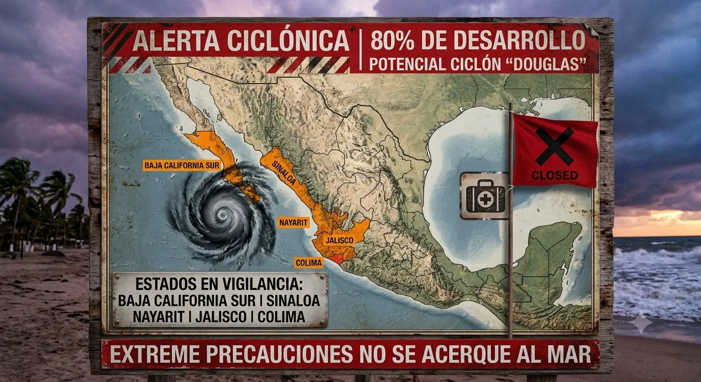 Alerta en el Pacífico: Potencial ciclón acecha con 80% de desarrollo; estos estados vigilan su evolución Alerta en el Pacífico: Potencial ciclón acecha con 80% de desarrollo; estos estados vigilan su evolución