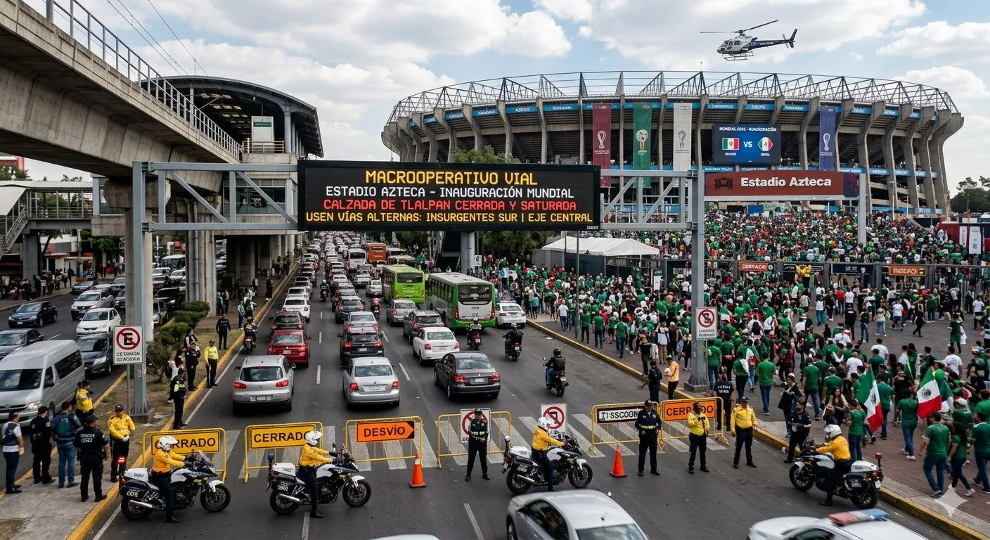 Despliegan macrooperativo vial y cierres masivos en calzada de tlalpan por el partido inaugural del mundial 2026 Despliegan macrooperativo vial y cierres masivos en calzada de tlalpan por el partido inaugural del mundial 2026