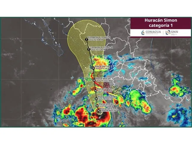 “Simón” se intensifica a Huracán Categoría 2 en el Pacífico: El occidente en alerta máxima y Sinaloa prepara refugios “Simón” se intensifica a Huracán Categoría 2 en el Pacífico: El occidente en alerta máxima y Sinaloa prepara refugios