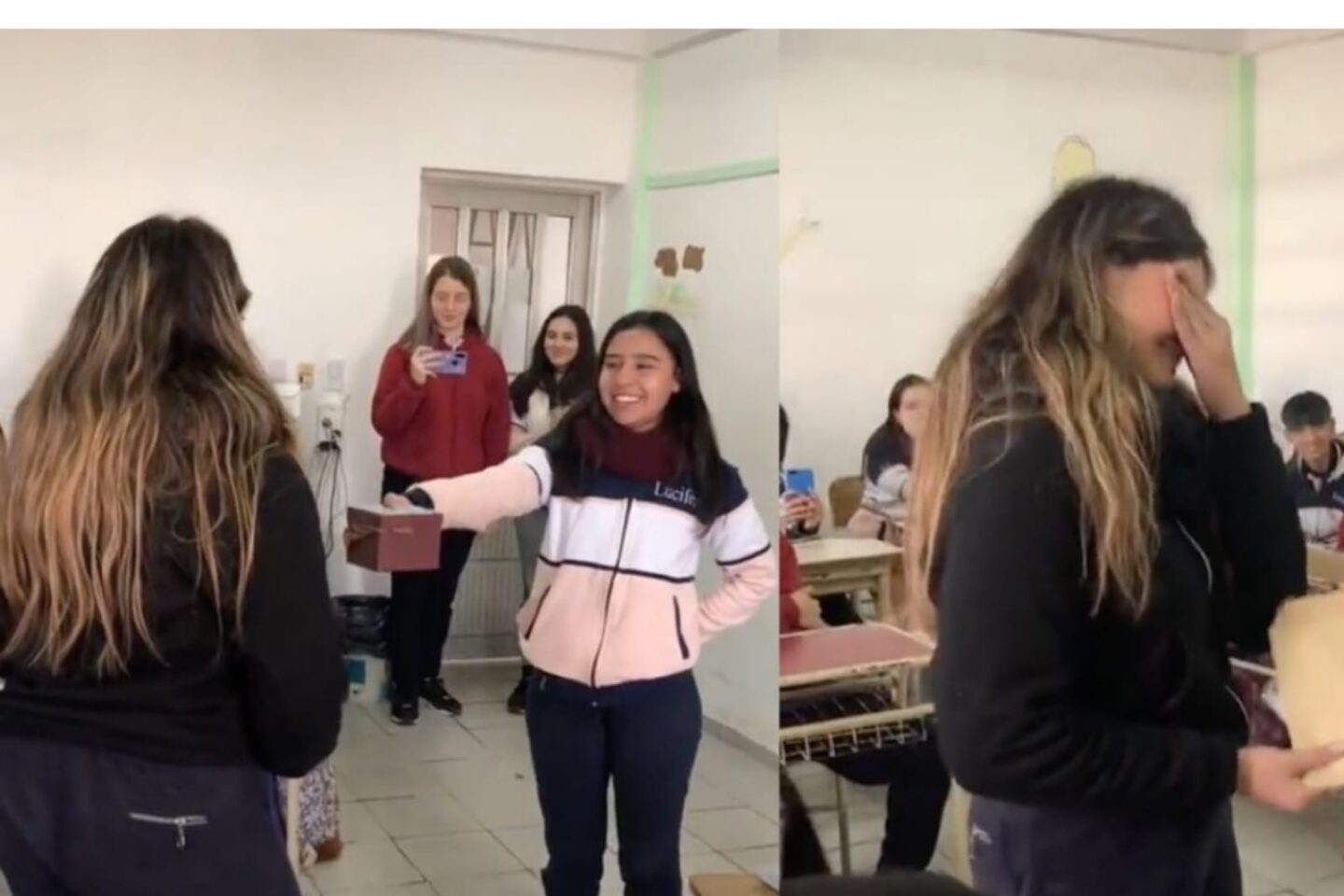 Estudiante no puede pagar el viaje de graduación y sus compañeros luego la hacen llorar de la emoción