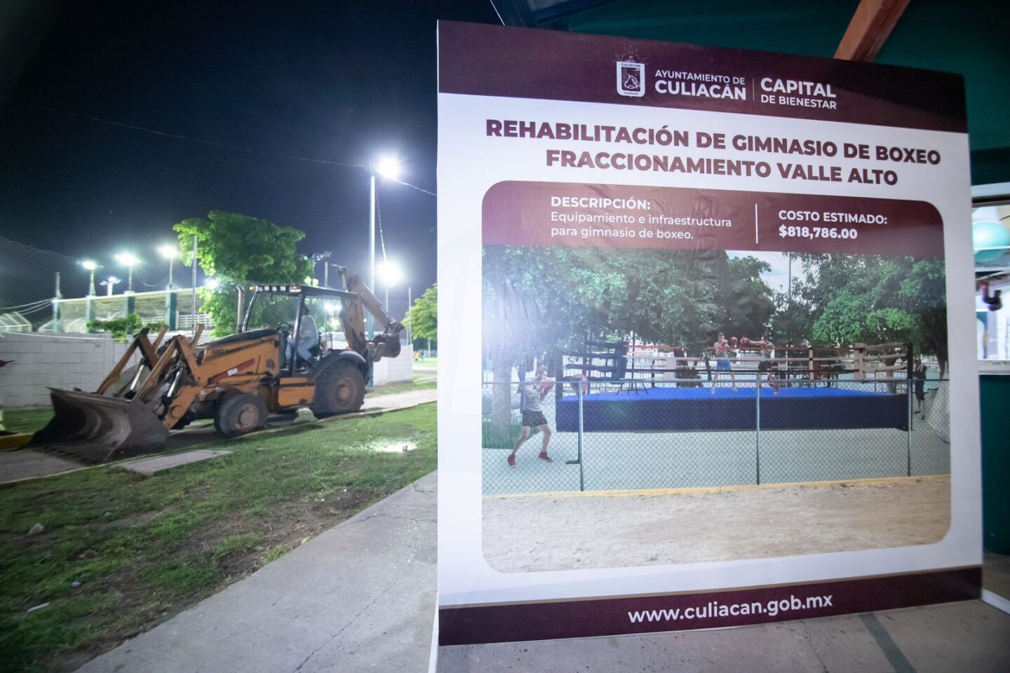 Inician la construcción de gimnasio de boxeo en Polideportivo Valle Alto
