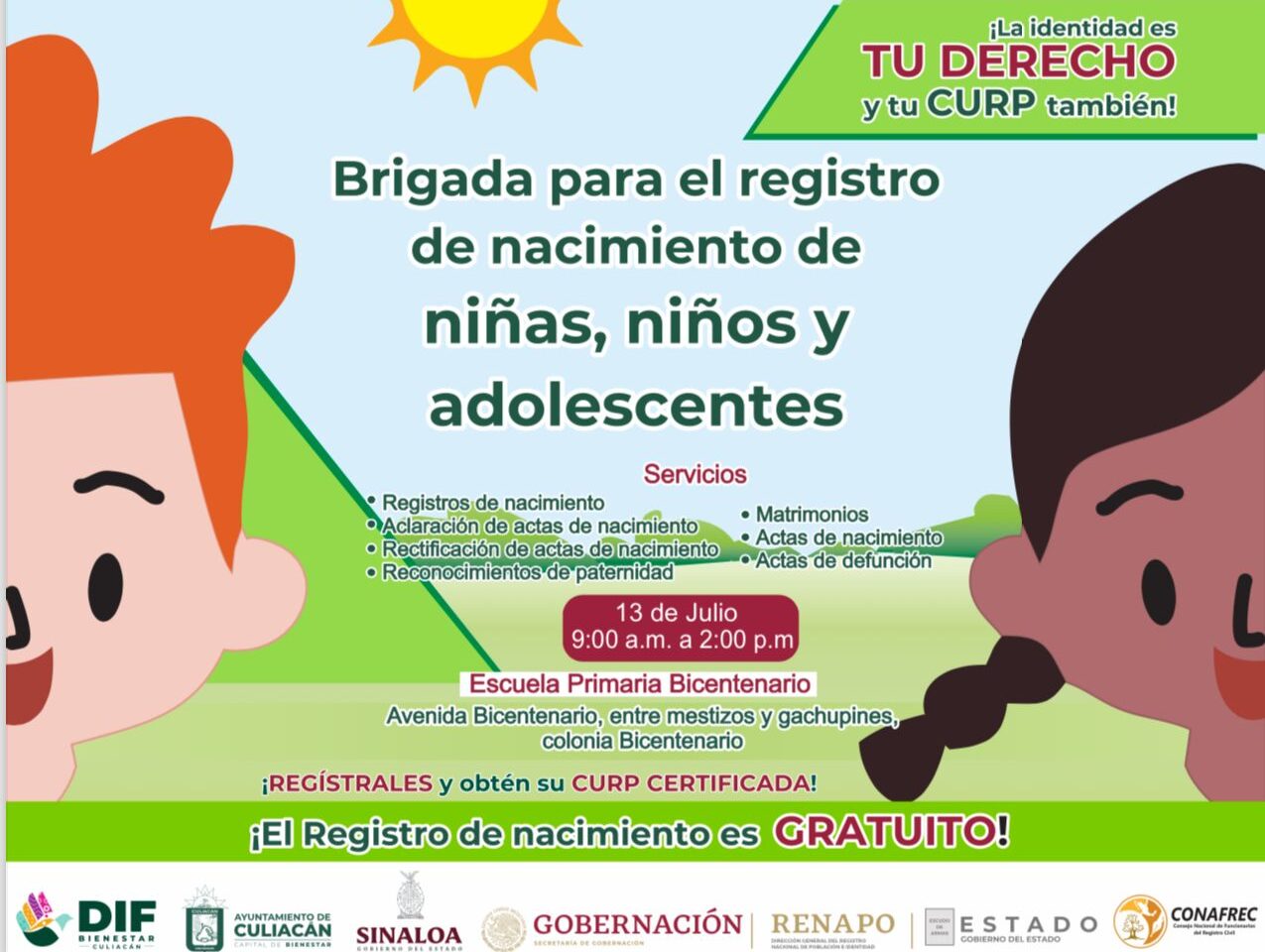 Invita DIF Bienestar a participar en la Brigada de Registro de Nacimiento para niñas, niños y adolescentes