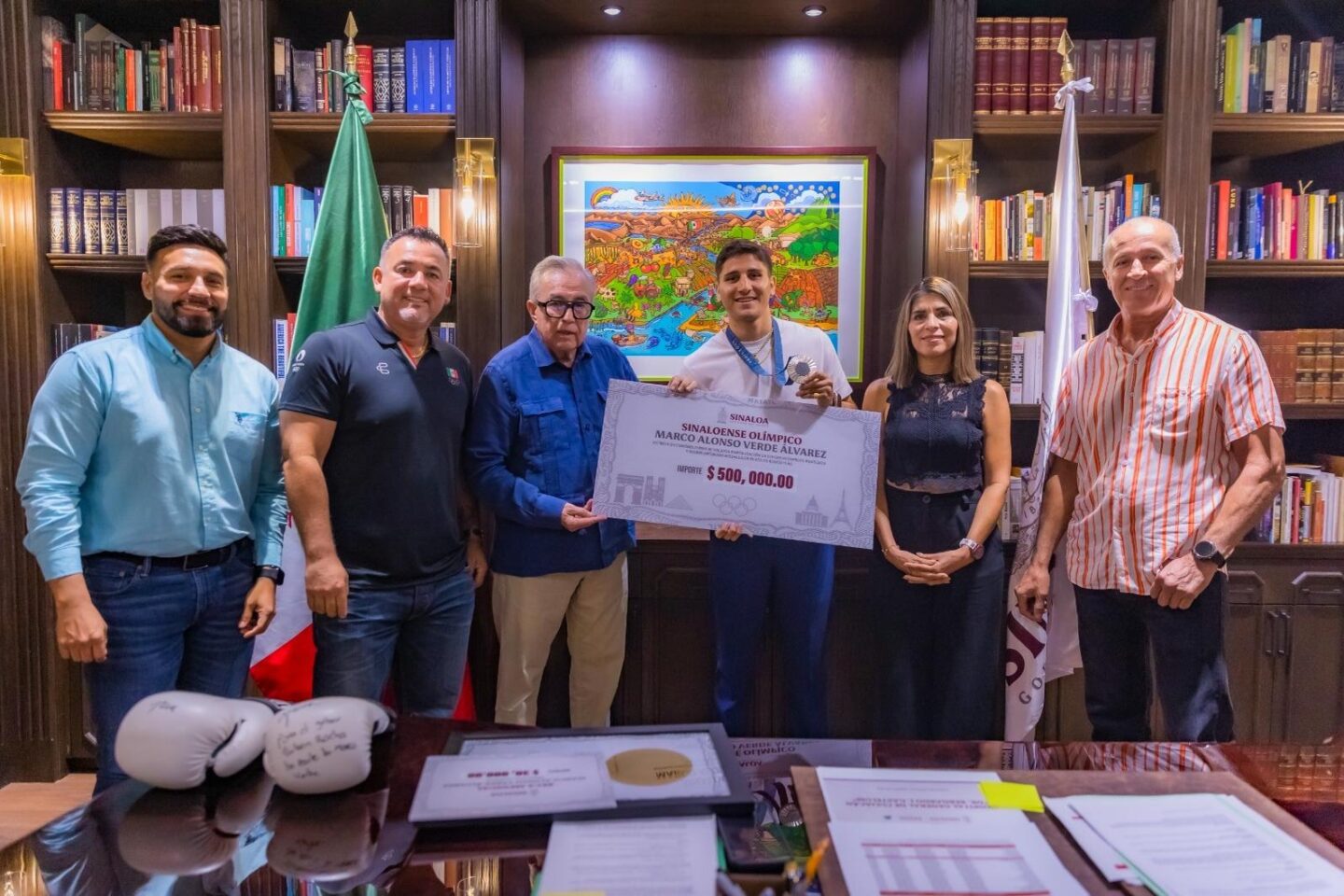 Rocha recibe al medallista olímpico Marco Verde y a su entrenador